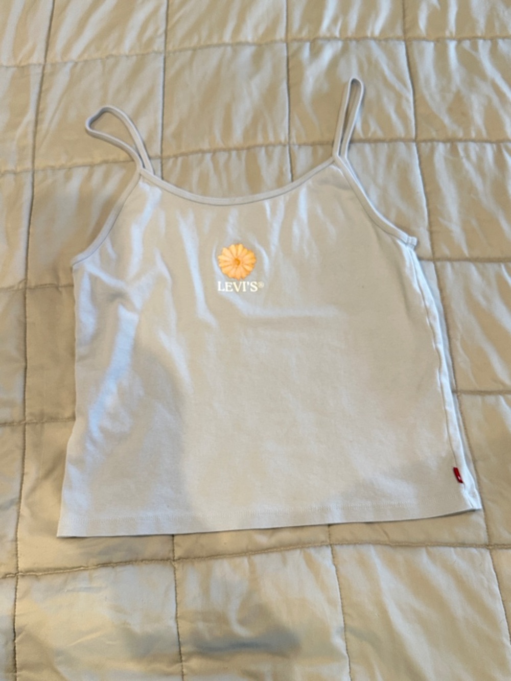 Levi's Light Blue Daisy Logo Crop Tank